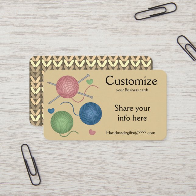 Yarn/Crochet/Knitting Business Cards (Front/Back In Situ)