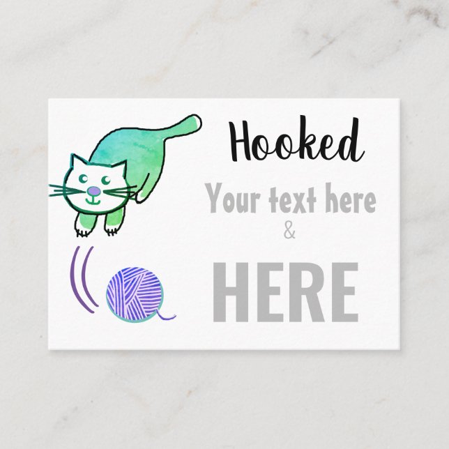 Yarn/Crochet/Knitting Cat Business Card (Front)