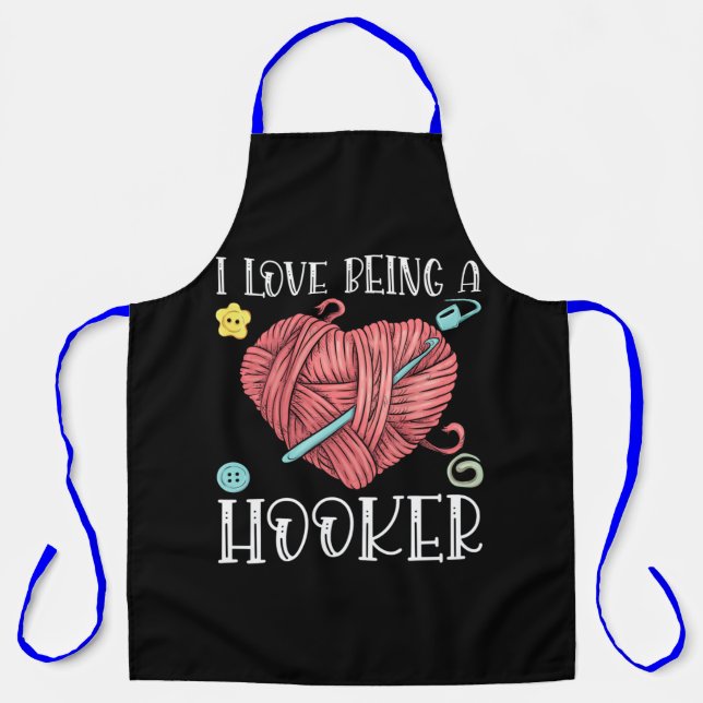 Yarn Crocheting Knitting Day Apron (Front)