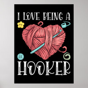 Yarn Crocheting Knitting Day Poster