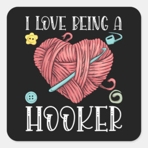 Yarn Crocheting Knitting Day Square Sticker