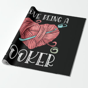 Yarn Crocheting Knitting Day Wrapping Paper