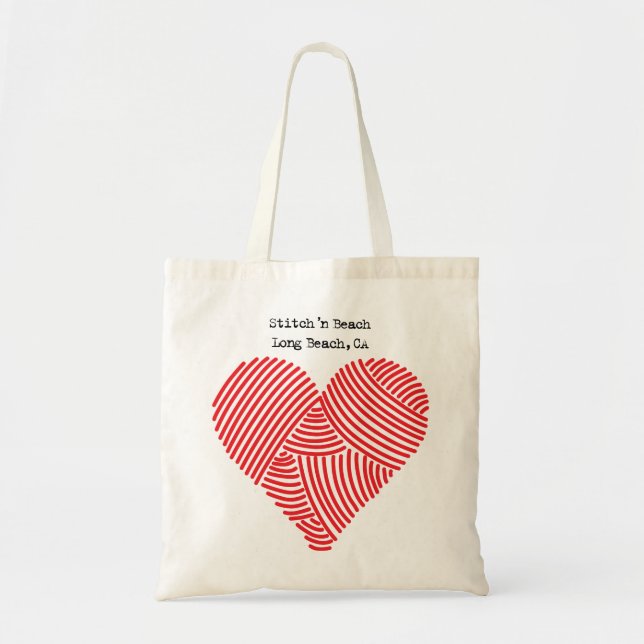 Yarn Heart Stitch N Beach Long Beach Tote Bag (Front)