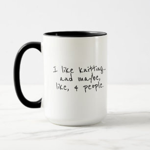 Yarn I like knitting Knitter Typography Mug