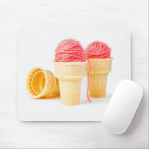 Yarn Ice Cream Cones Mouse Pad