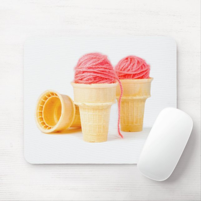 Yarn Ice Cream Cones Mouse Pad (With Mouse)