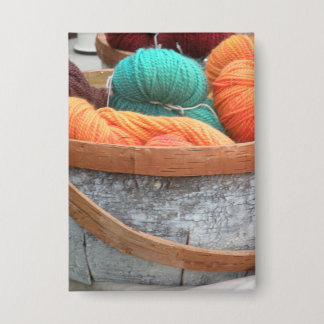 Yarn in birch bark basket