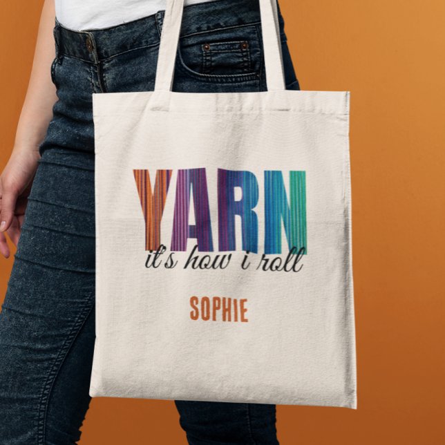 Yarn It's How I Roll Knitting Lovers Tote Bag (Creator Uploaded)