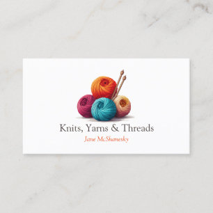 Yarn, Knitting, Crochet Craft Business Card