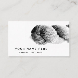 Yarn Knitting Fibre Arts Modern Minimal Grey Business Card