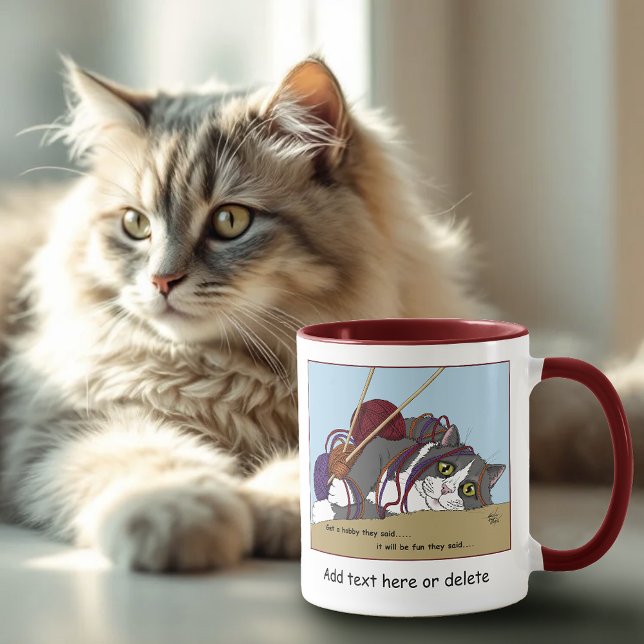Yarn Knitting Funny Cat Mug (Creator Uploaded)