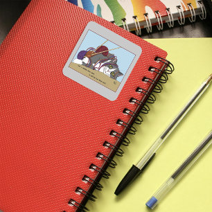 Yarn Knitting Funny Cat Square Sticker