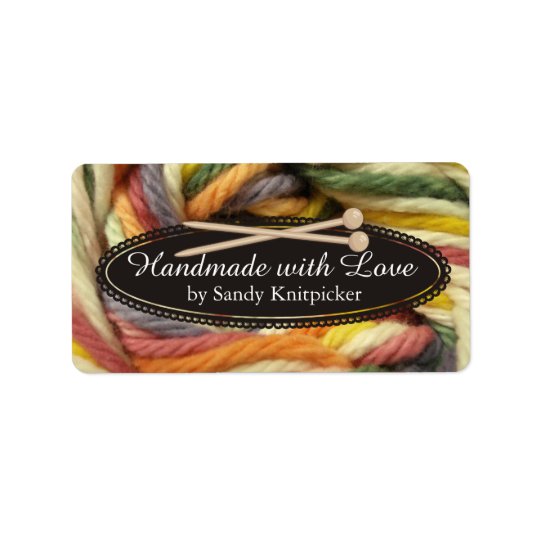 Yarn knitting needles crochet colourful yarn address label