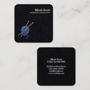 Yarn Knitting Square Business Card