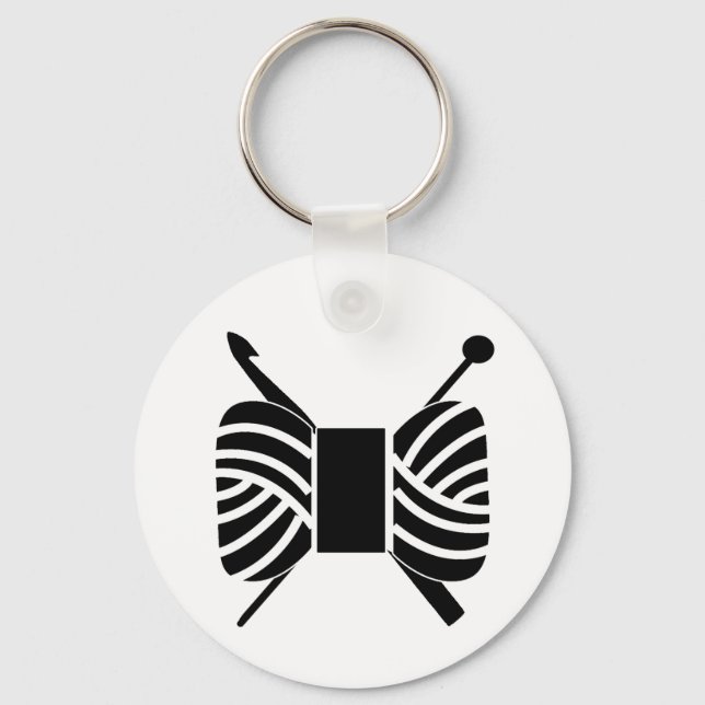 Yarn Logo Knit Crochet {Light} Key Ring (Front)