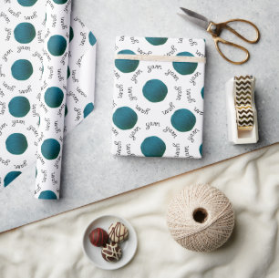 Yarn Lover • Teal Yarn Balls Wrapping Paper