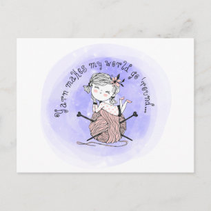 Yarn Makes My World Postcard