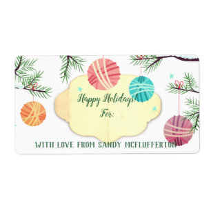 Yarn ornaments knitting crochet Christmas sticker