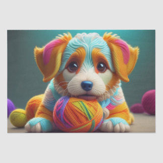 Yarn Puppy Colourful Doggy Made of Yarn Tissue Paper