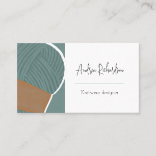 Yarn sage wool knitting crochet handmade business card