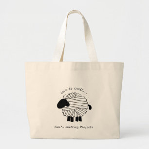 Yarn Sheep Knitting Project Tote Bag