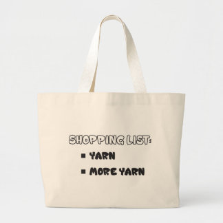 Yarn Shopping List Large Tote Bag