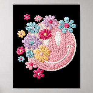 Yarn Smile Floral Motivational Mental Health Probl Poster