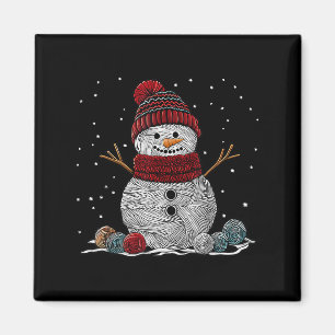 Yarn Snowman Sewing Knitting Crocheting Quilter Cr Magnet
