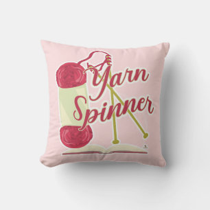 Yarn Spinner Storyteller Cute Author Cartoon Cushion
