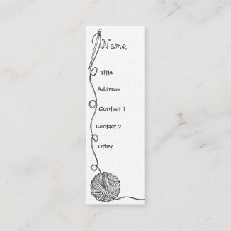 yarn, thread, & needle graphics mini business card