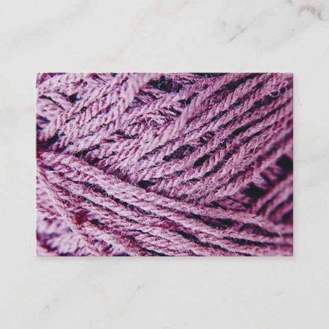 Yarn threads close-up photo custom business card (Front)