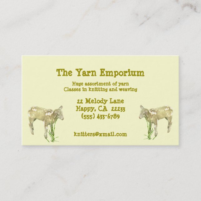 Yarn Wool Knitting Weaving Business Card (Front)