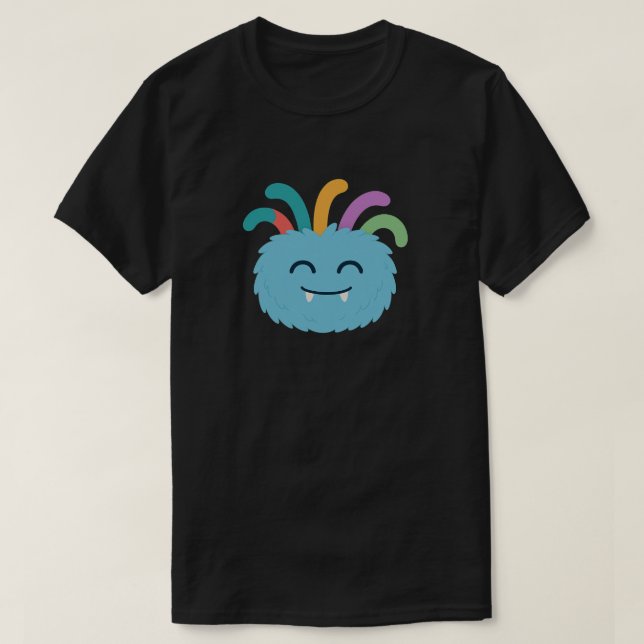 Yarnaby the Fuzzy Monster – Cute Rainbow Tentacle  T-Shirt (Design Front)