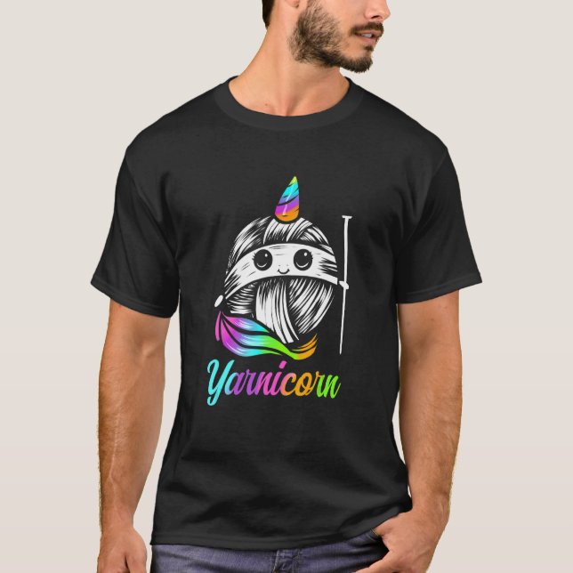 Yarnicorn  Cute Knitting And Yarn Unicorn T-Shirt (Front)