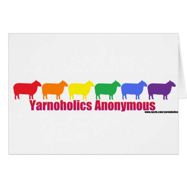 Yarnoholics Anonymous Rainbow Sheep (Front Horizontal)
