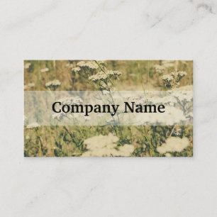 Yarrow Field, Green Retro Filter Over The Photo Business Card