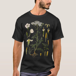 Yarrow flower Vintage Floral Botanical botany Illu T-Shirt