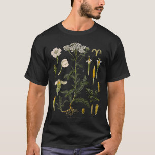 Yarrow flower Vintage Floral Botanical botany Illu T-Shirt