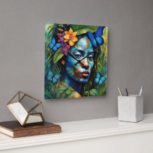 “Yarumi” Orchid Spirit - Women In Amazonia         Square Wall Clock