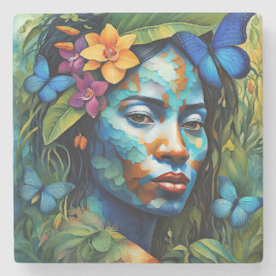 “Yarumi” Orchid Spirit - Women In Amazonia Stone Coaster