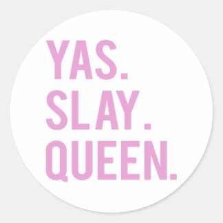 Yas Slay Queen Pink Print Stickers