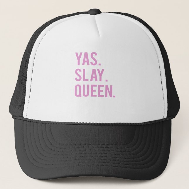 Yas Slay Queen Print 2 Trucker Hat (Front)