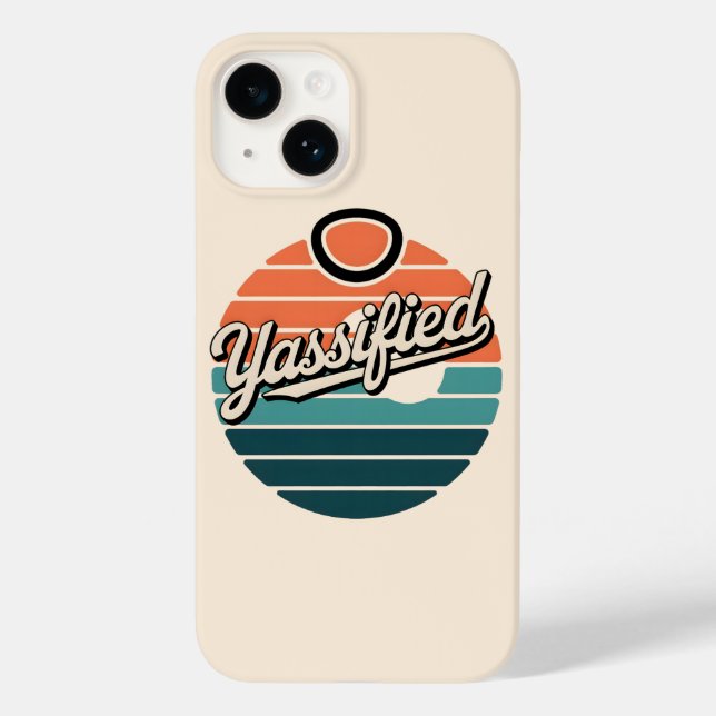 Yassified Retro Sunset Case-Mate iPhone Case (Back)