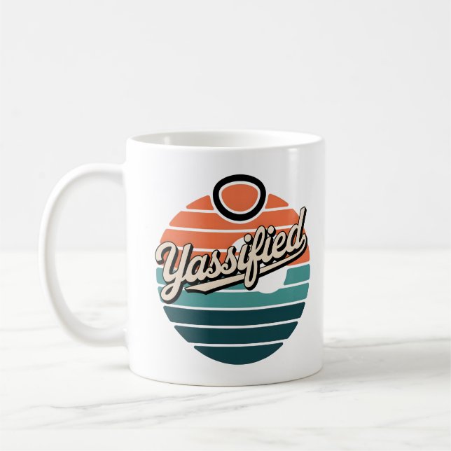 Yassified Retro Sunset Coffee Mug (Left)