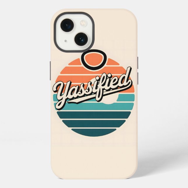 Yassified Retro Sunset iPhone Case (Back)