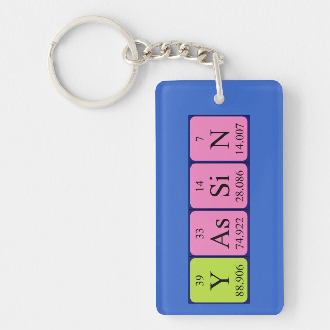 Yassin periodic table name keyring (Front)