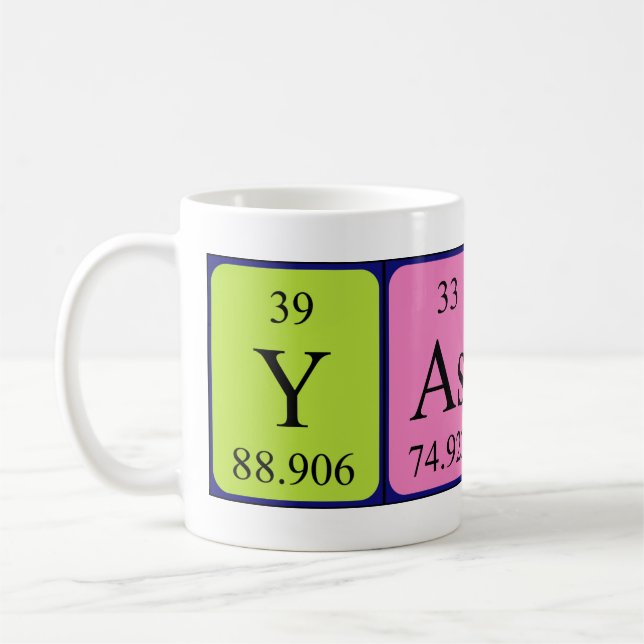 Yassin periodic table name mug (Left)