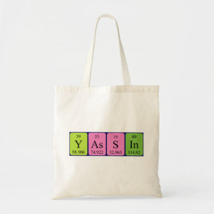 Yassin periodic table name tote bag