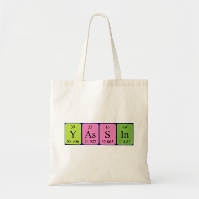 Yassin periodic table name tote bag (Front)