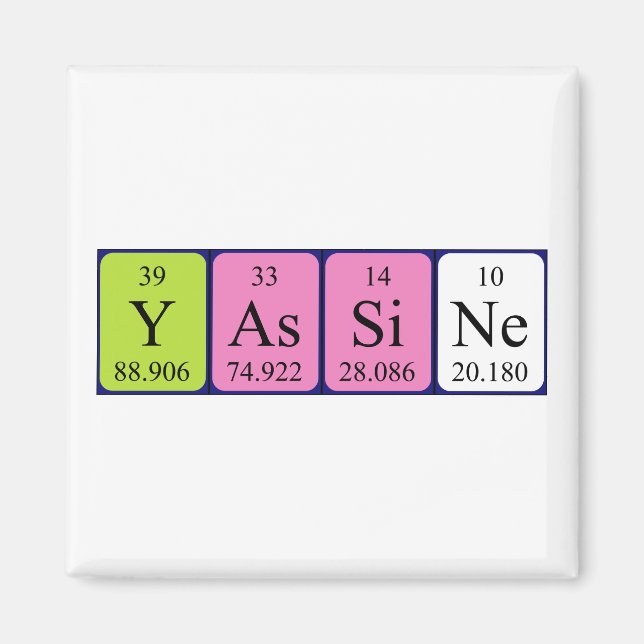 Yassine periodic table name magnet (Front)